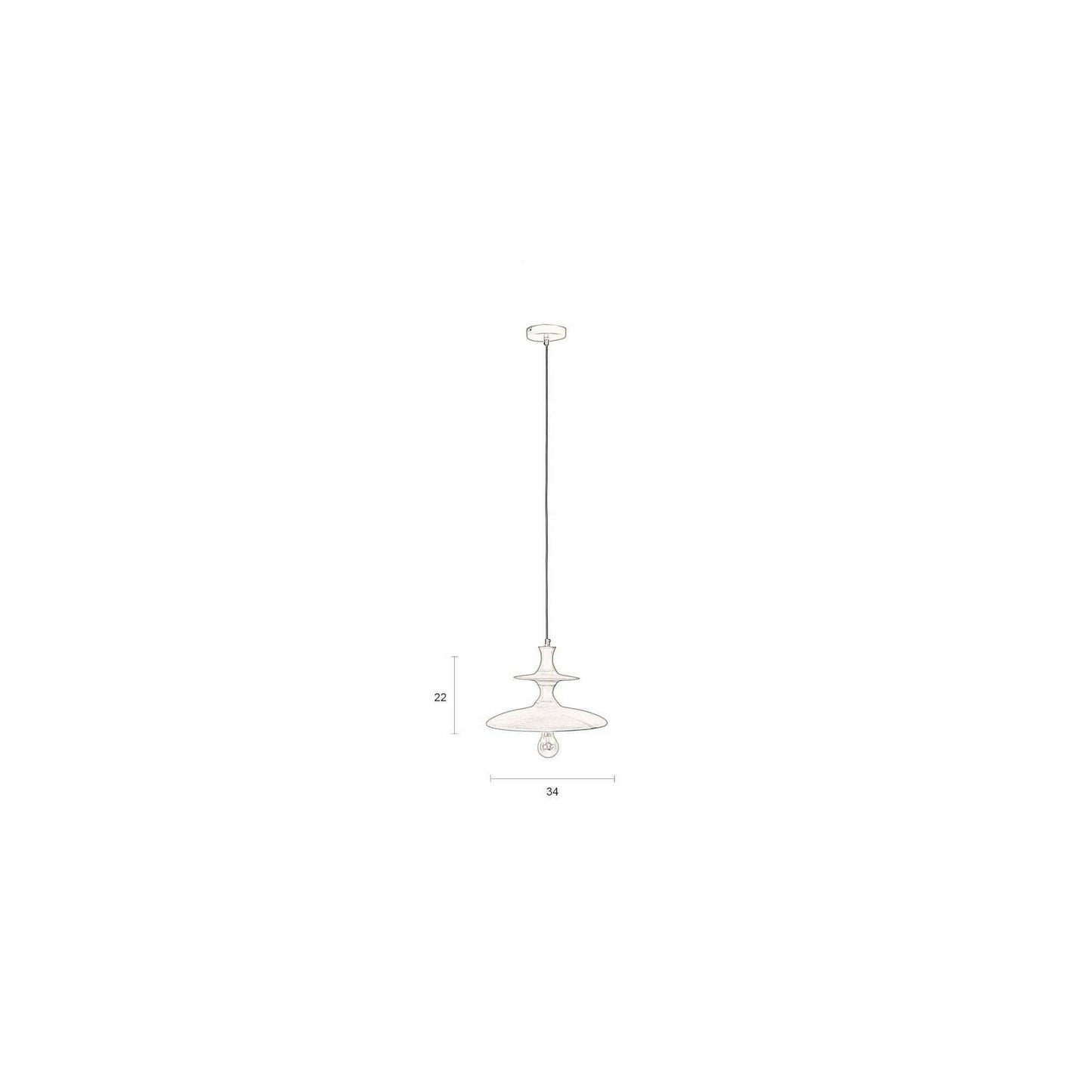 Dutchbone Cath hanglamp S walnut
