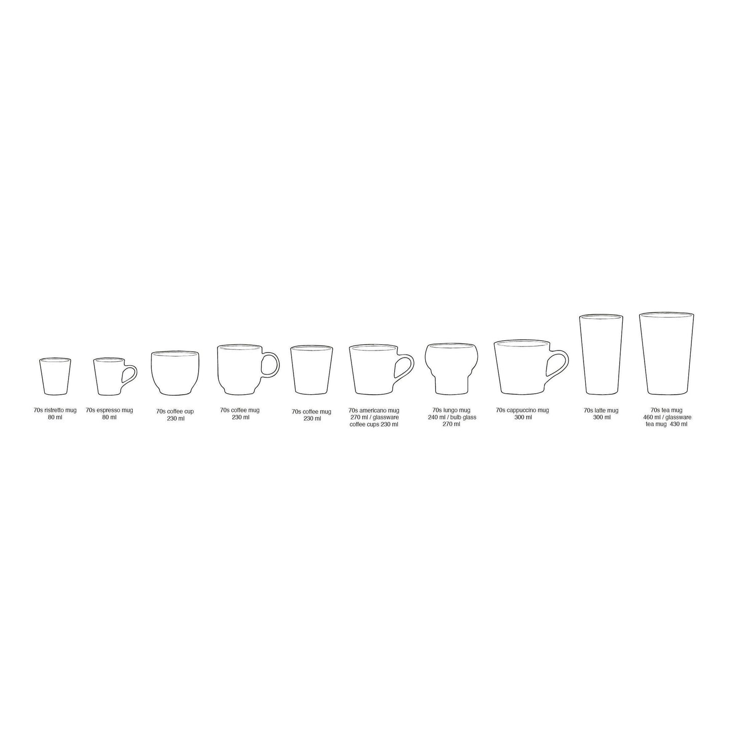 HKliving 70s ceramics: coffee cups java (set of 4)