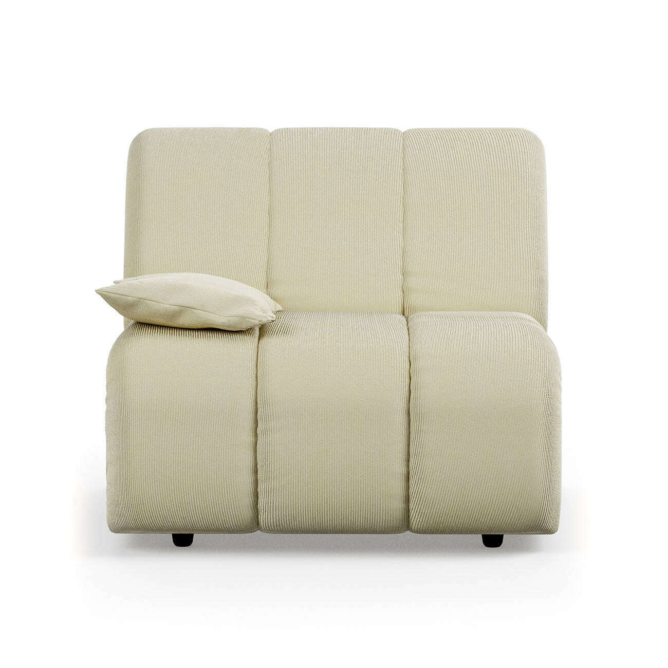 HKliving Wave couch: element links low arm corduroy rib hay