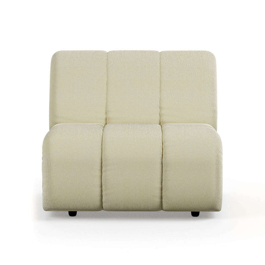 HKliving Wave couch: element middle corduroy rib hay