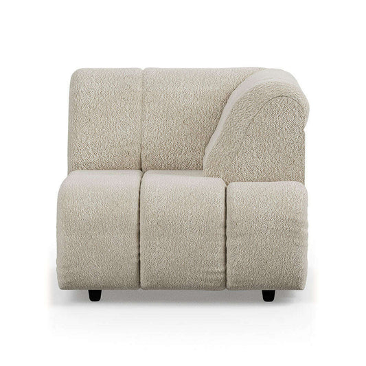 HKliving Wave couch: element rechts high arm boucle cream