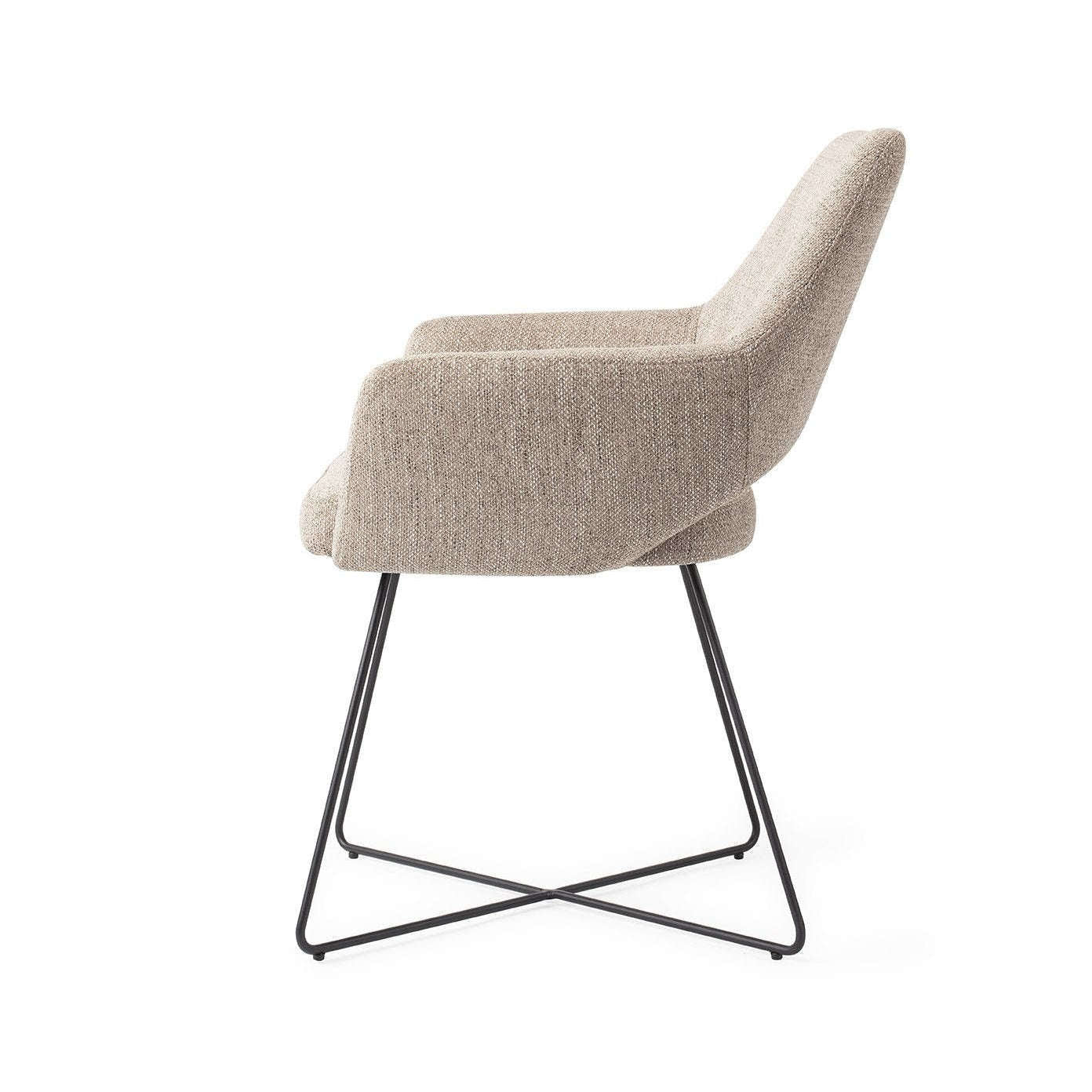 Jesper Home Yanai eetkamerstoel Biscuit Beach|cross black