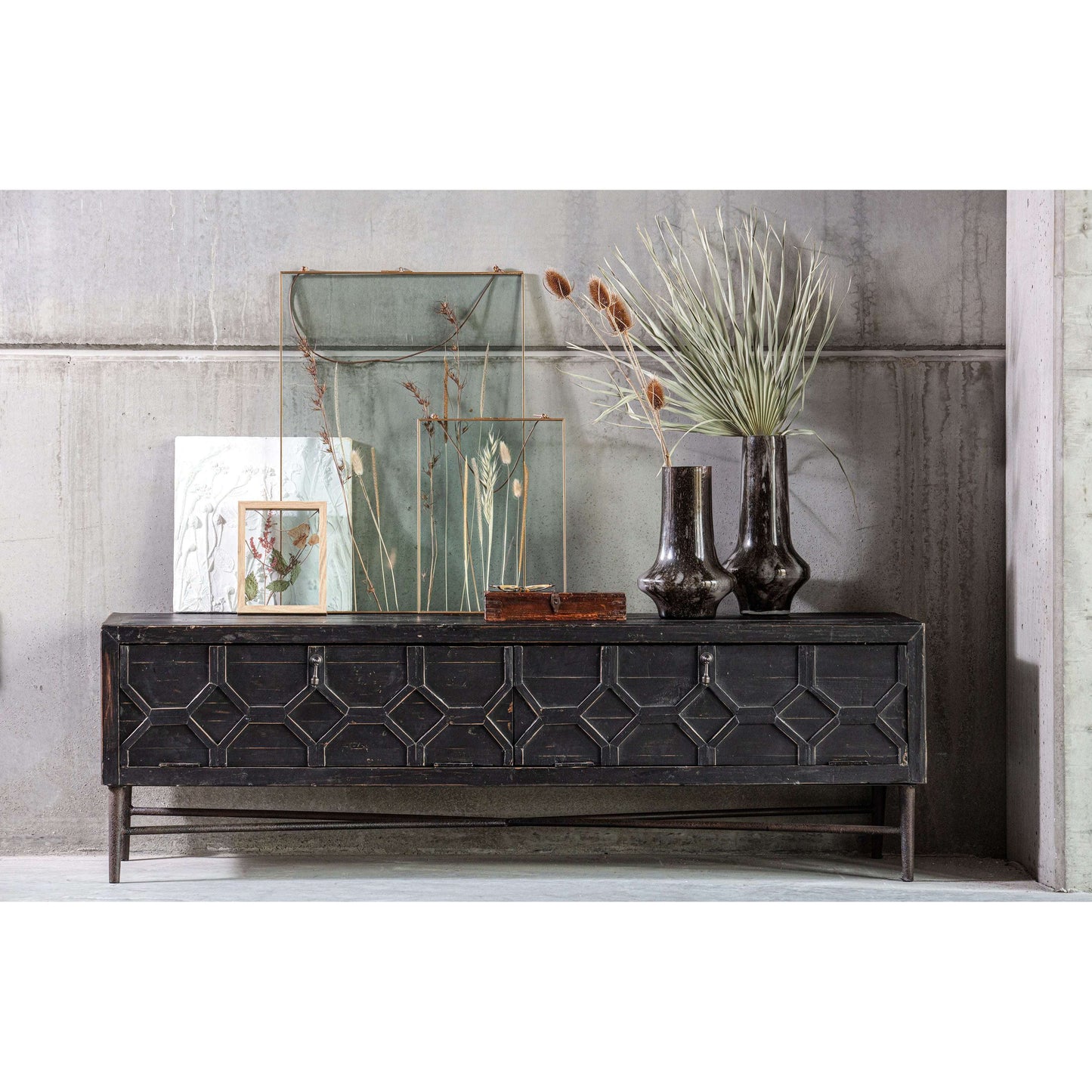 BePureHome Pressed fotolijst met droogbloemen goud