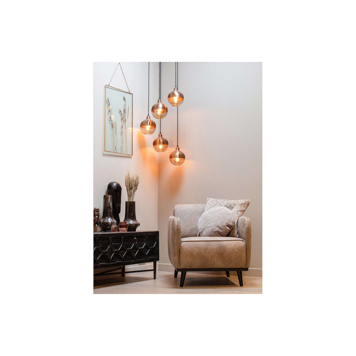 BePureHome Pressed fotolijst met droogbloemen goud