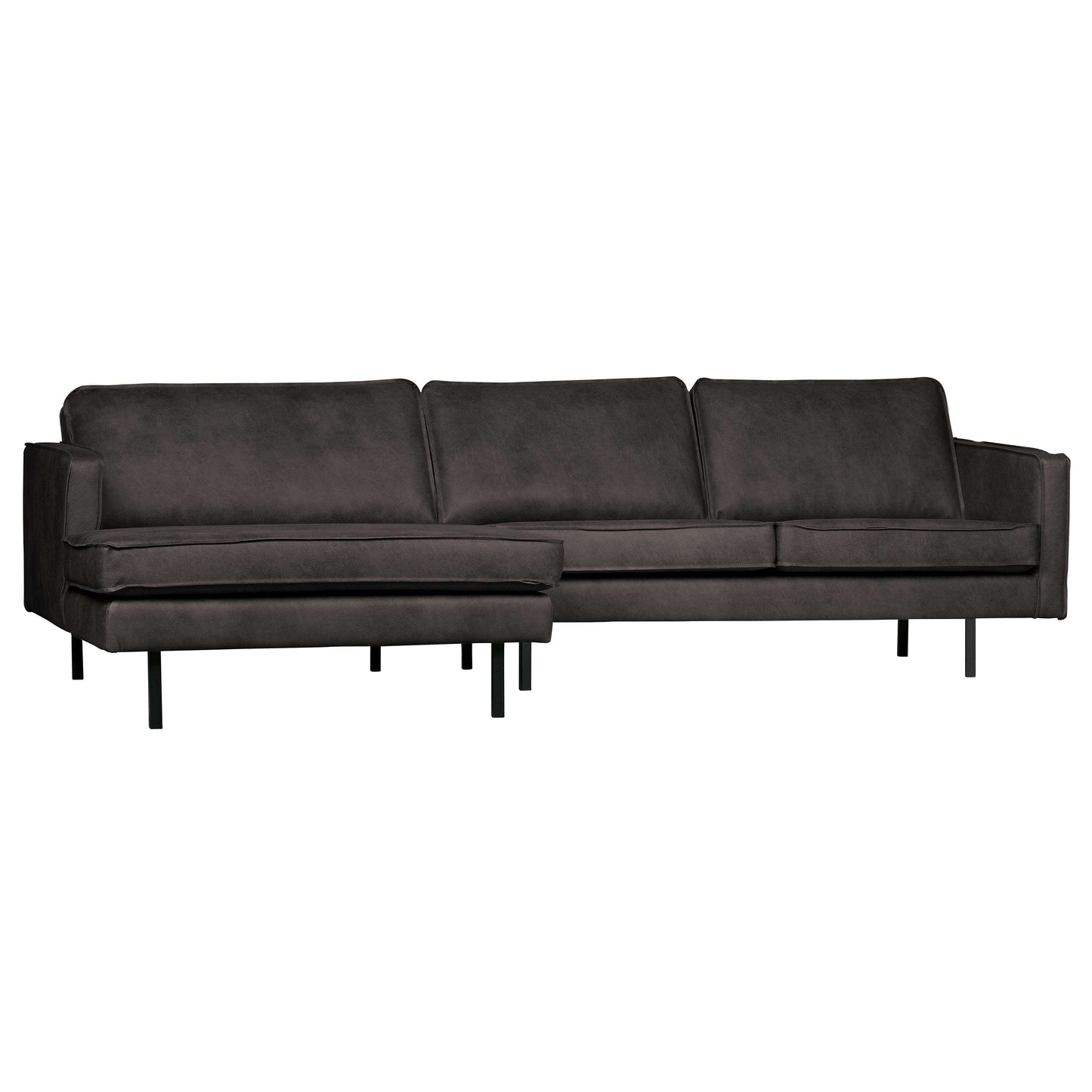 BePureHome Rodeo chaise longue links zwart