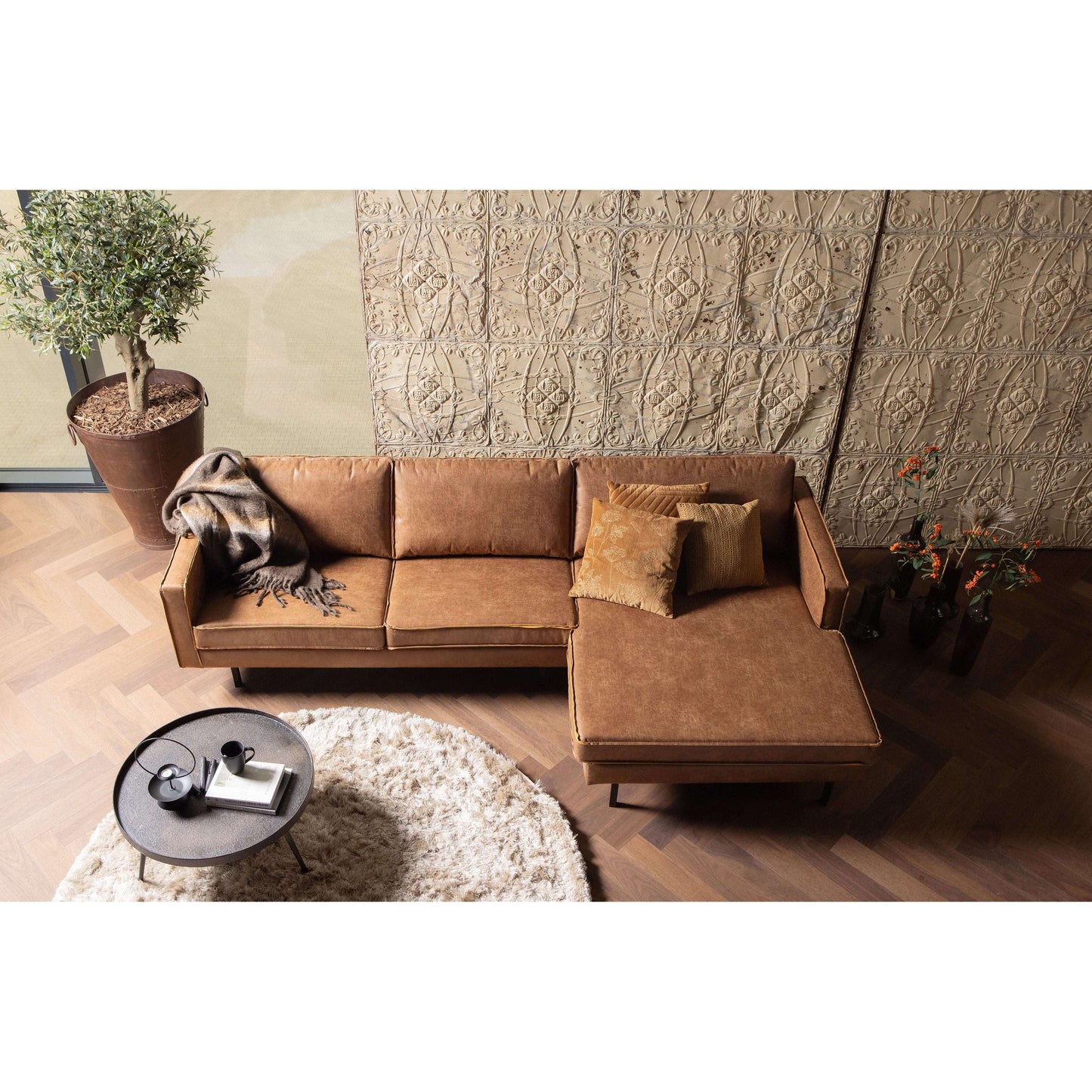 BePureHome Rodeo chaise longue rechts bruin