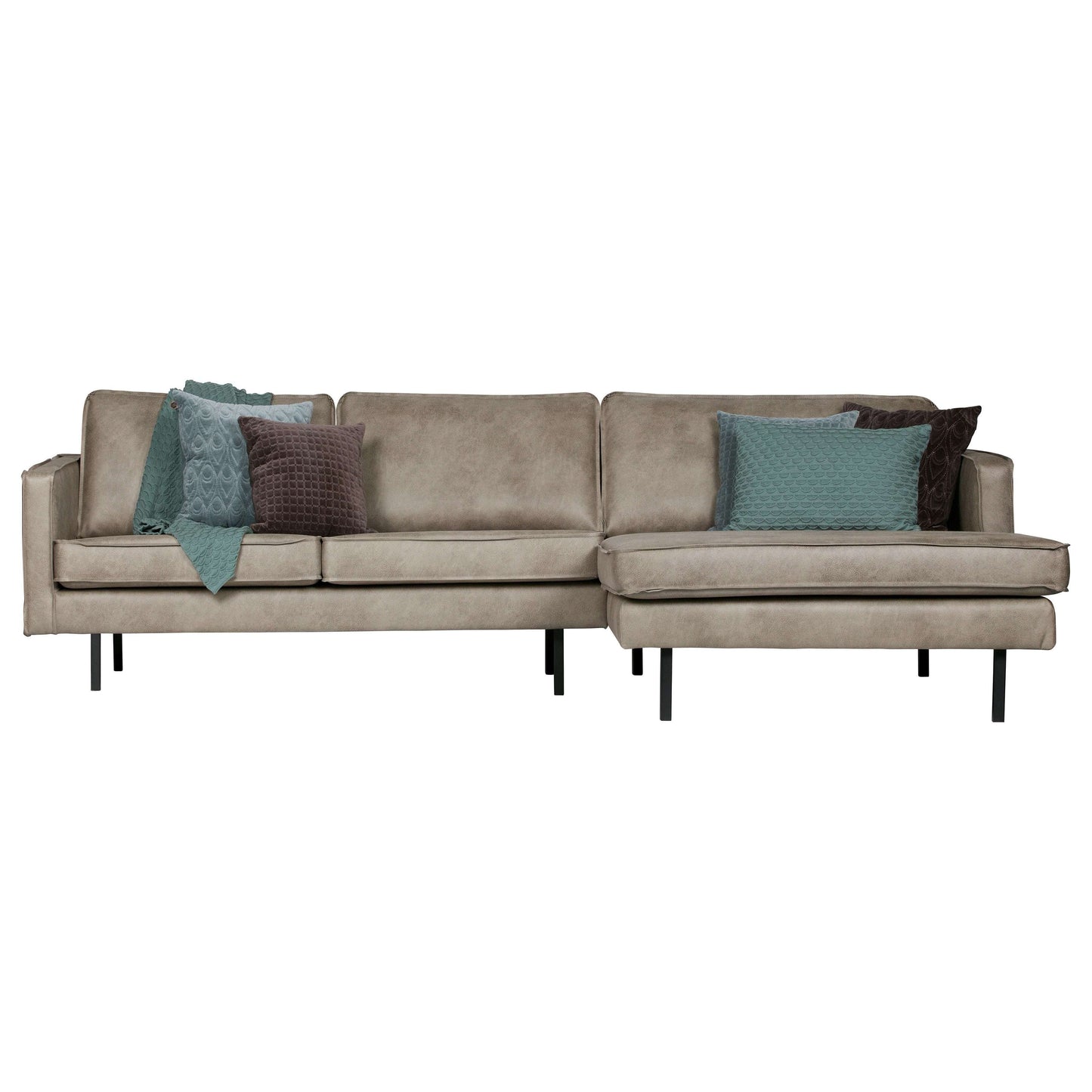 BePureHome Rodeo chaise longue rechts grijs