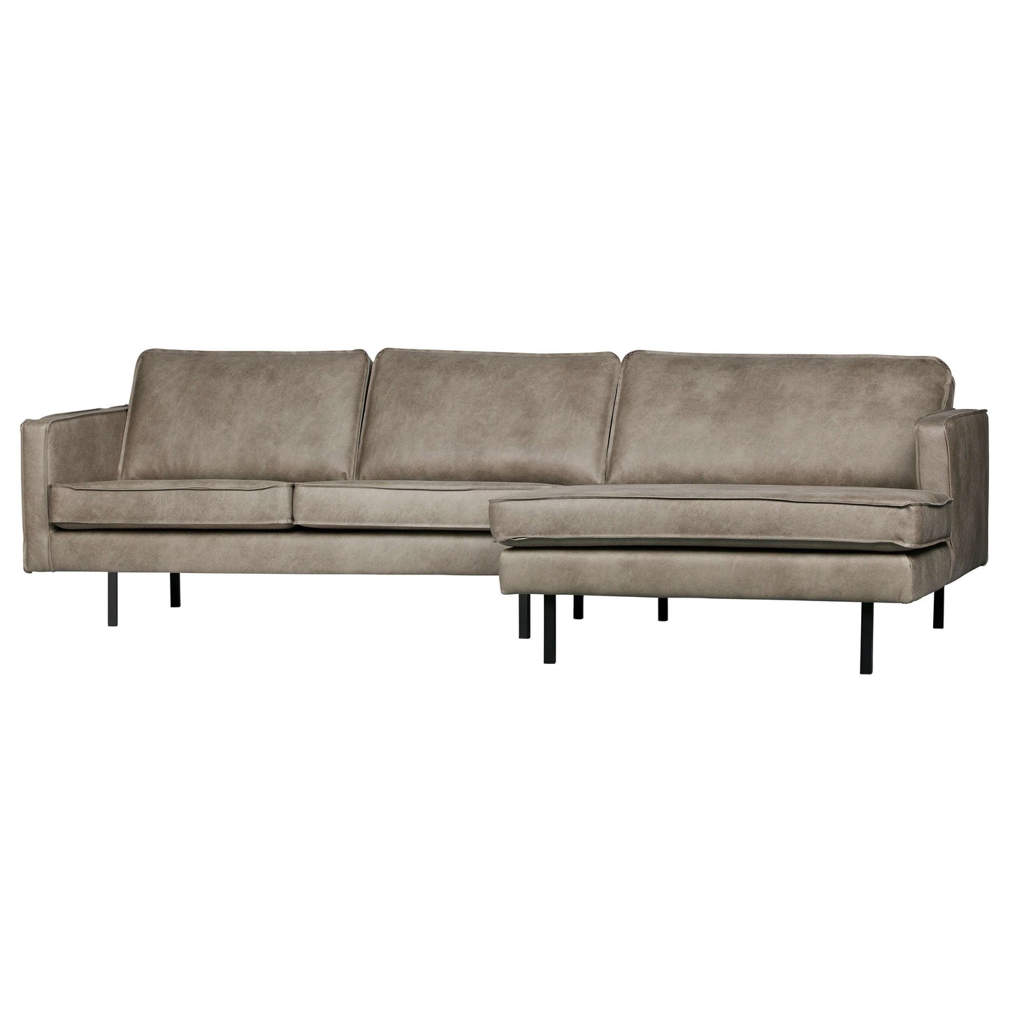 BePureHome Rodeo chaise longue rechts grijs