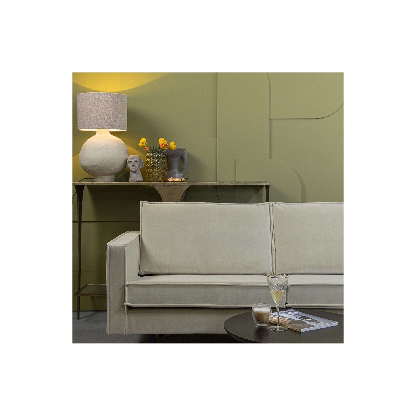 BePureHome Rodeo chaise longue rechts groen