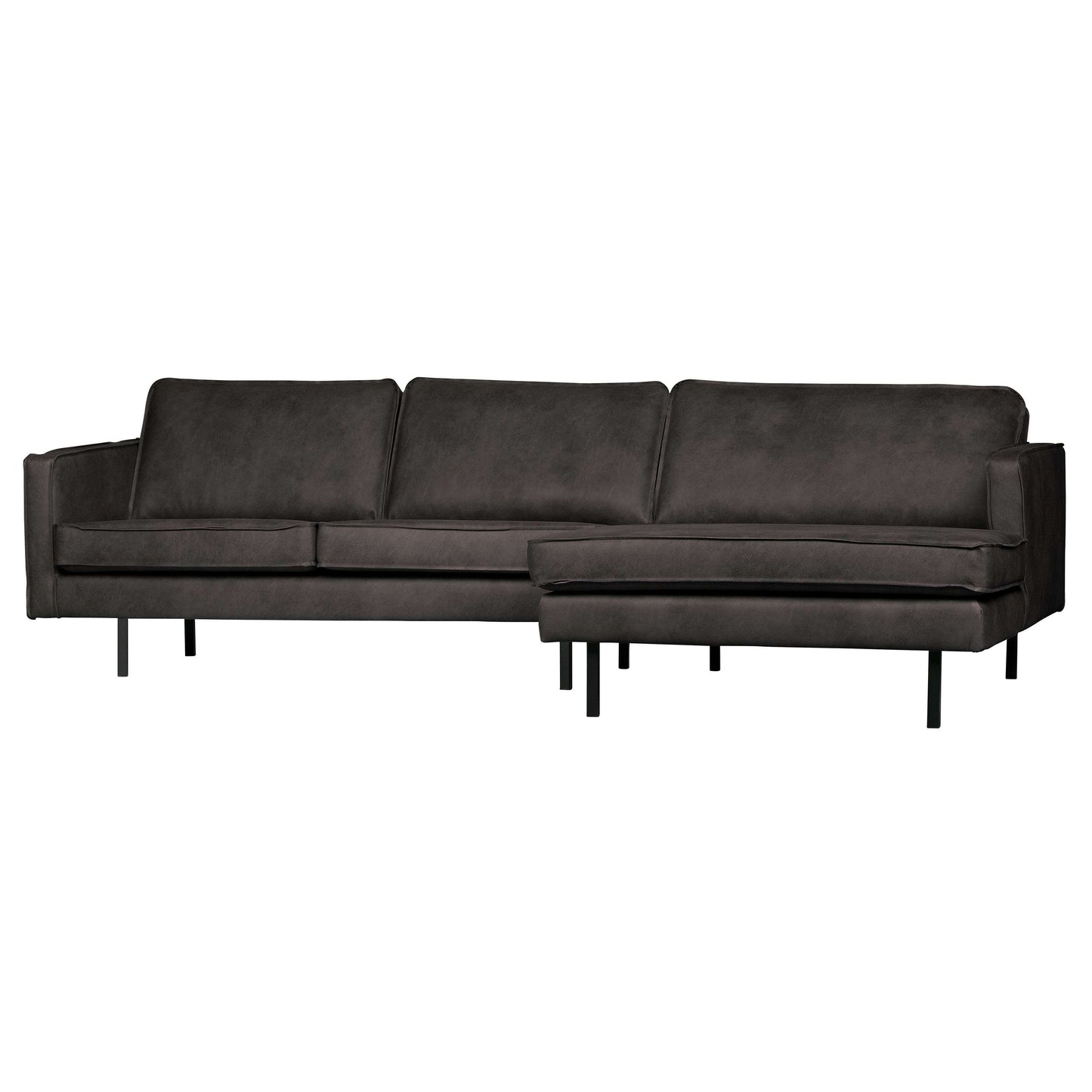 BePureHome Rodeo chaise longue rechts zwart