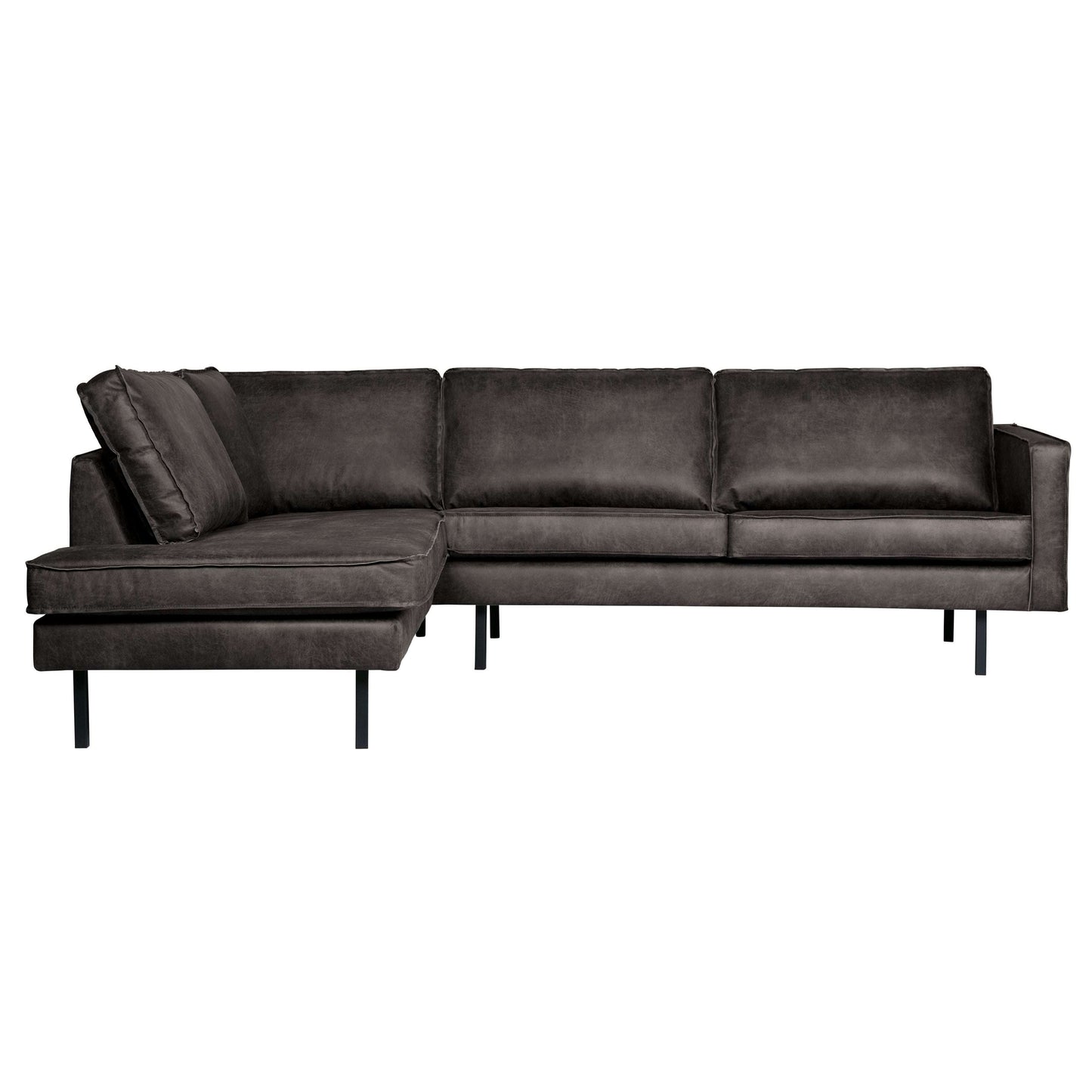 BePureHome Rodeo hoekbank links zwart