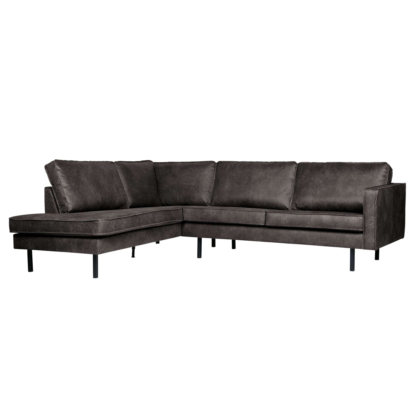 BePureHome Rodeo hoekbank links zwart