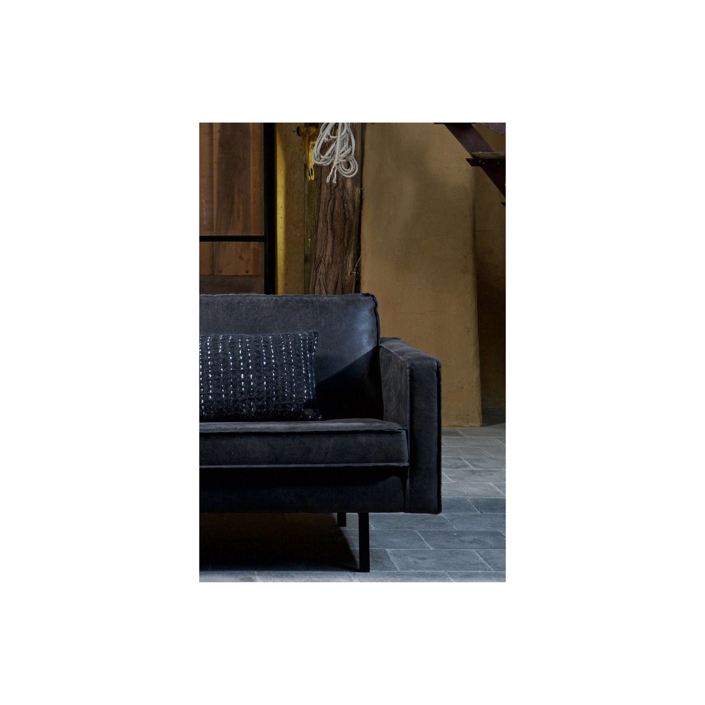 BePureHome Rodeo hoekbank links zwart
