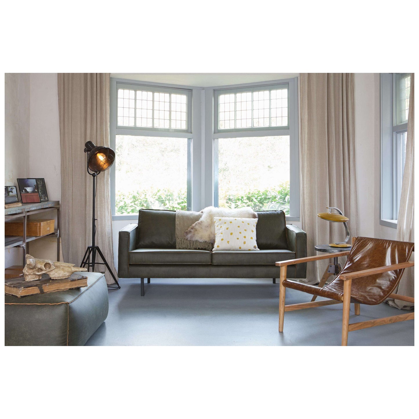 BePureHome Rodeo poef groen