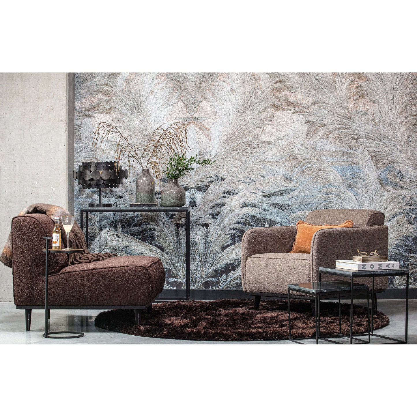 BePureHome Statement fauteuil met arm boucle taupe