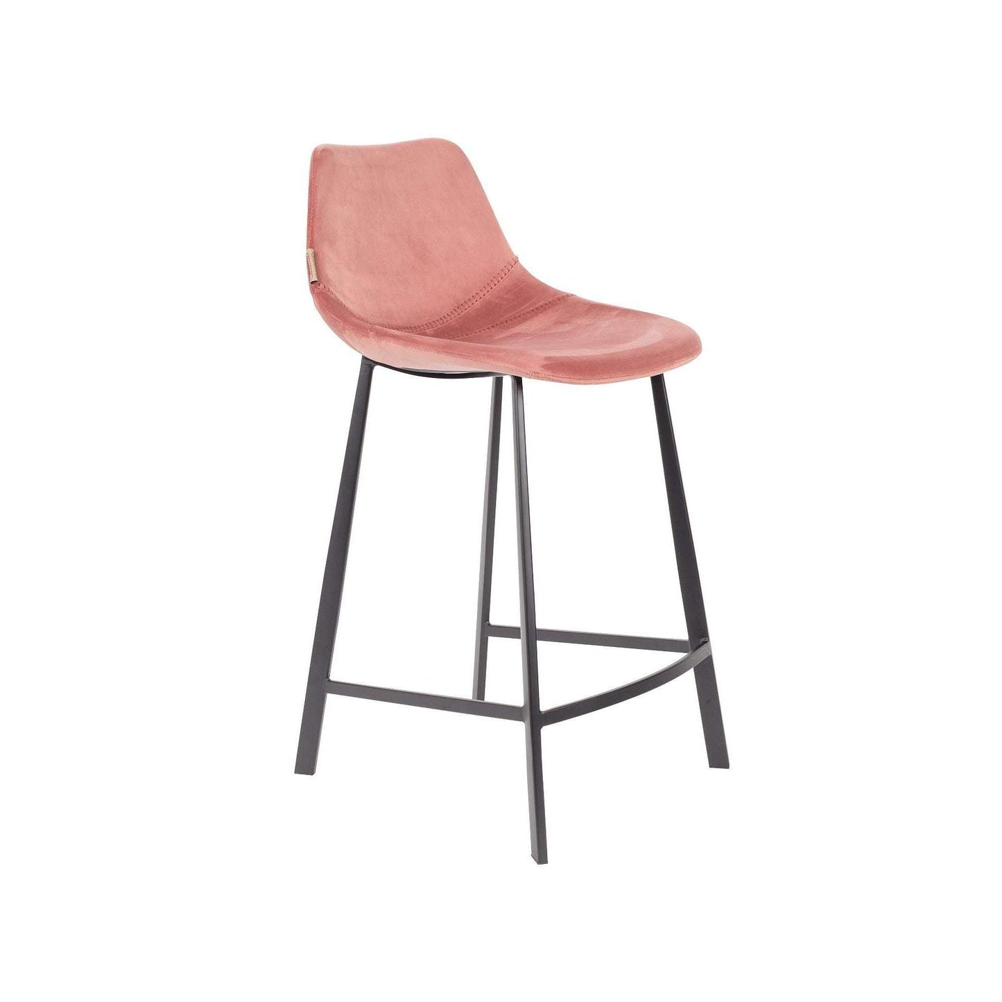 Dutchbone barstoel franky velvet oud roze 52 x 45 x 91 cm