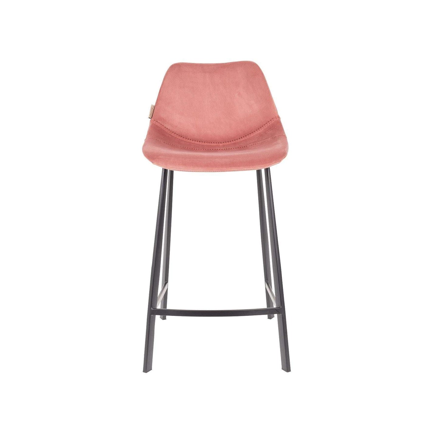 Dutchbone barstoel franky velvet oud roze 52 x 45 x 91 cm