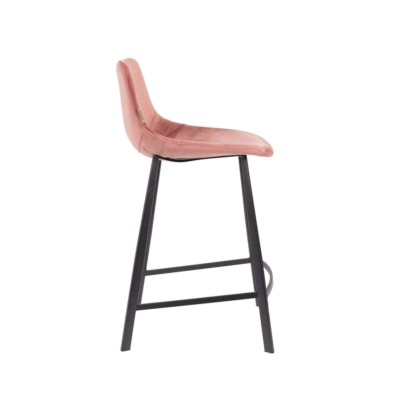 Dutchbone barstoel franky velvet oud roze 52 x 45 x 91 cm