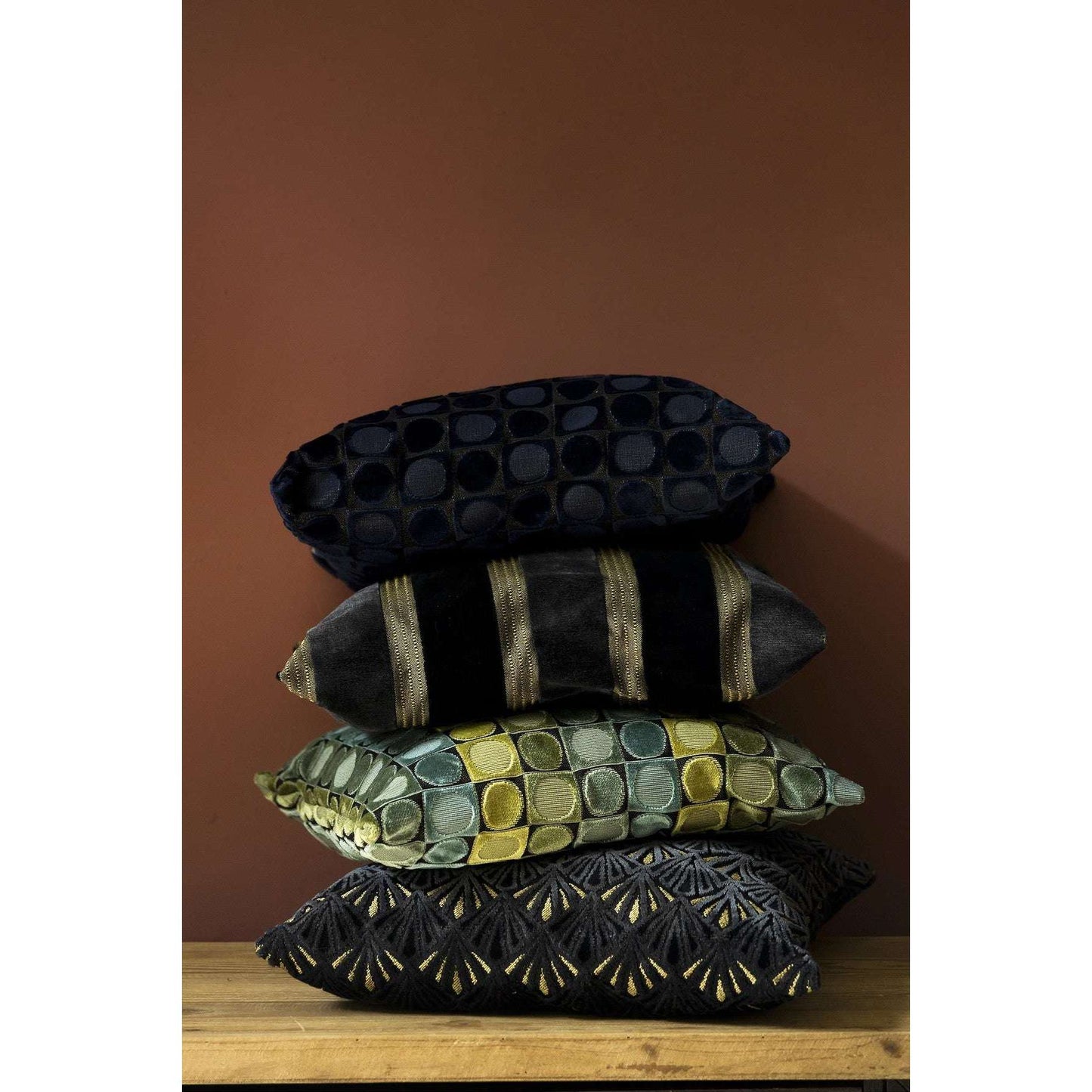 Dutchbone kussen ottava groen/blauw 45 x 45 x 12 cm