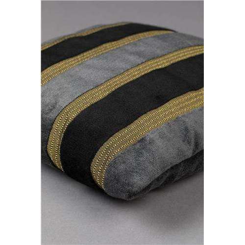 Dutchbone kussen scott zwart/grijs 45 x 45 x 12 cm