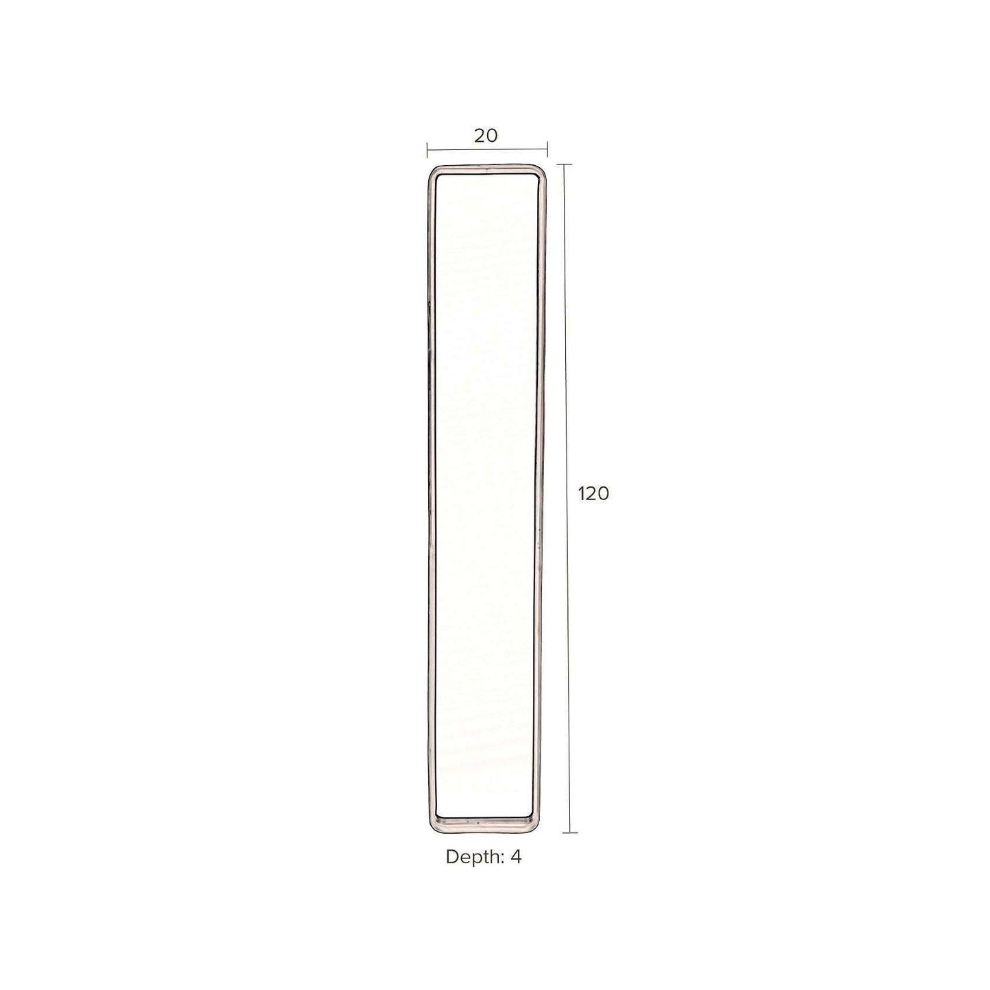 Dutchbone spiegel zwartbeam 20 x 4 x 120 cm