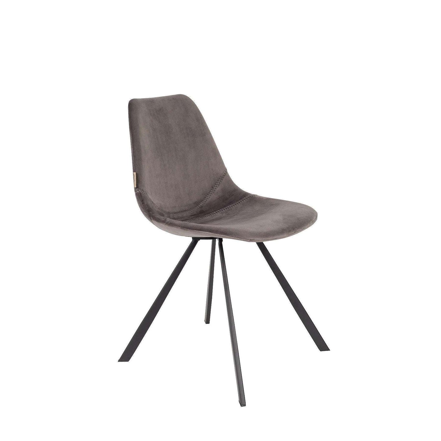 Dutchbone stoel franky velvet grijs 56 x 46 x 83 cm