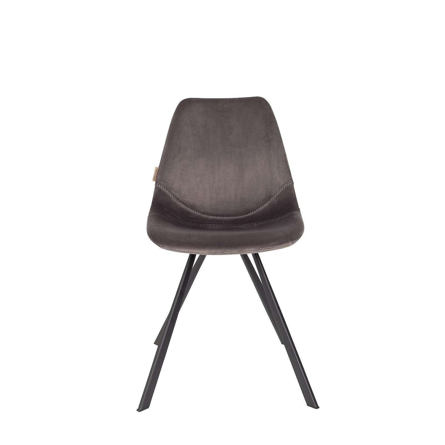 Dutchbone stoel franky velvet grijs 56 x 46 x 83 cm