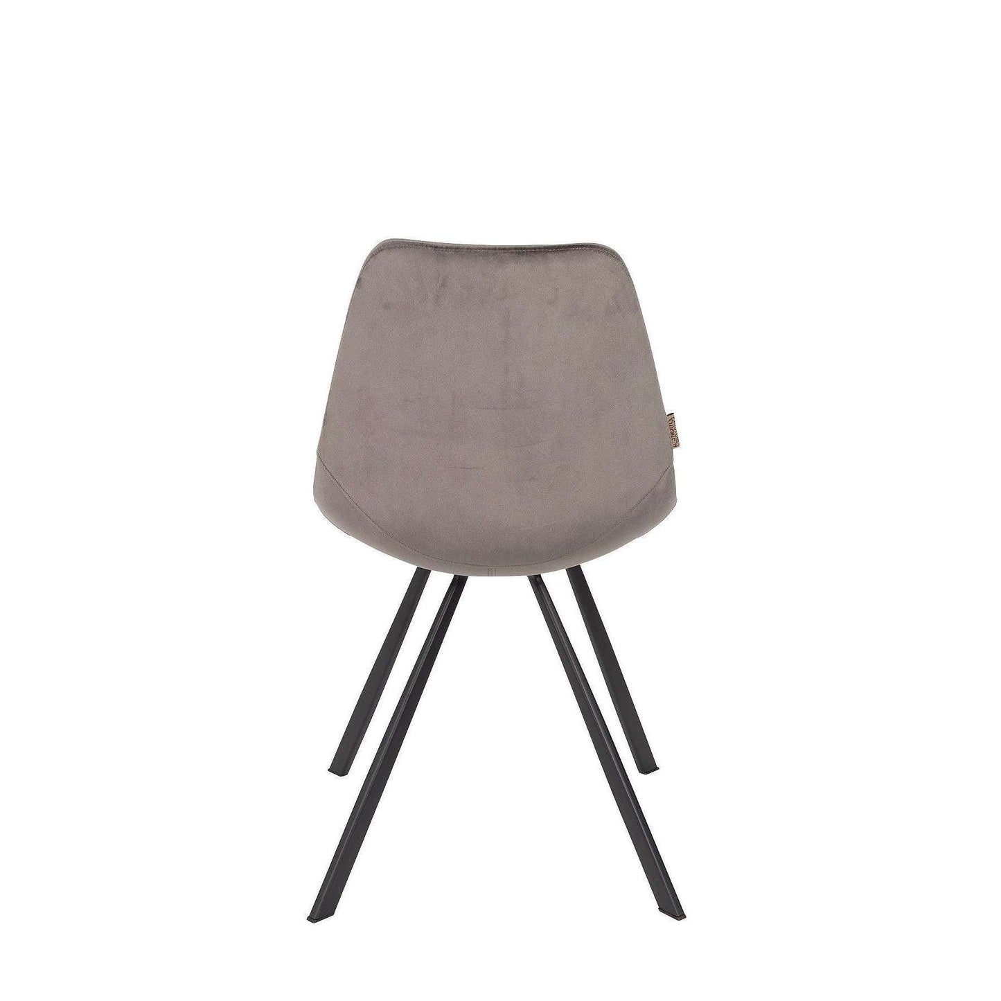 Dutchbone stoel franky velvet grijs 56 x 46 x 83 cm