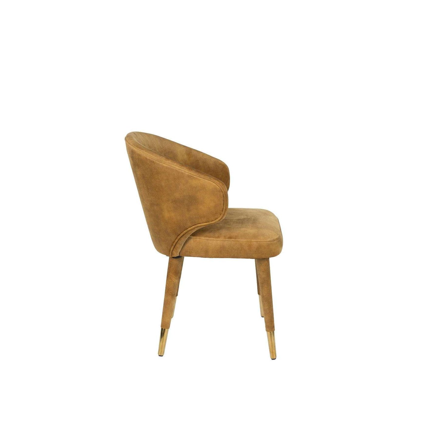 Dutchbone stoel lunar velvet oker 59 x 52 x 80 cm