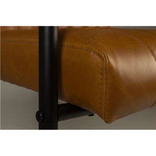 Dutchbone stoel met armleuningen stitched cognac 66 x 58 x 83 cm