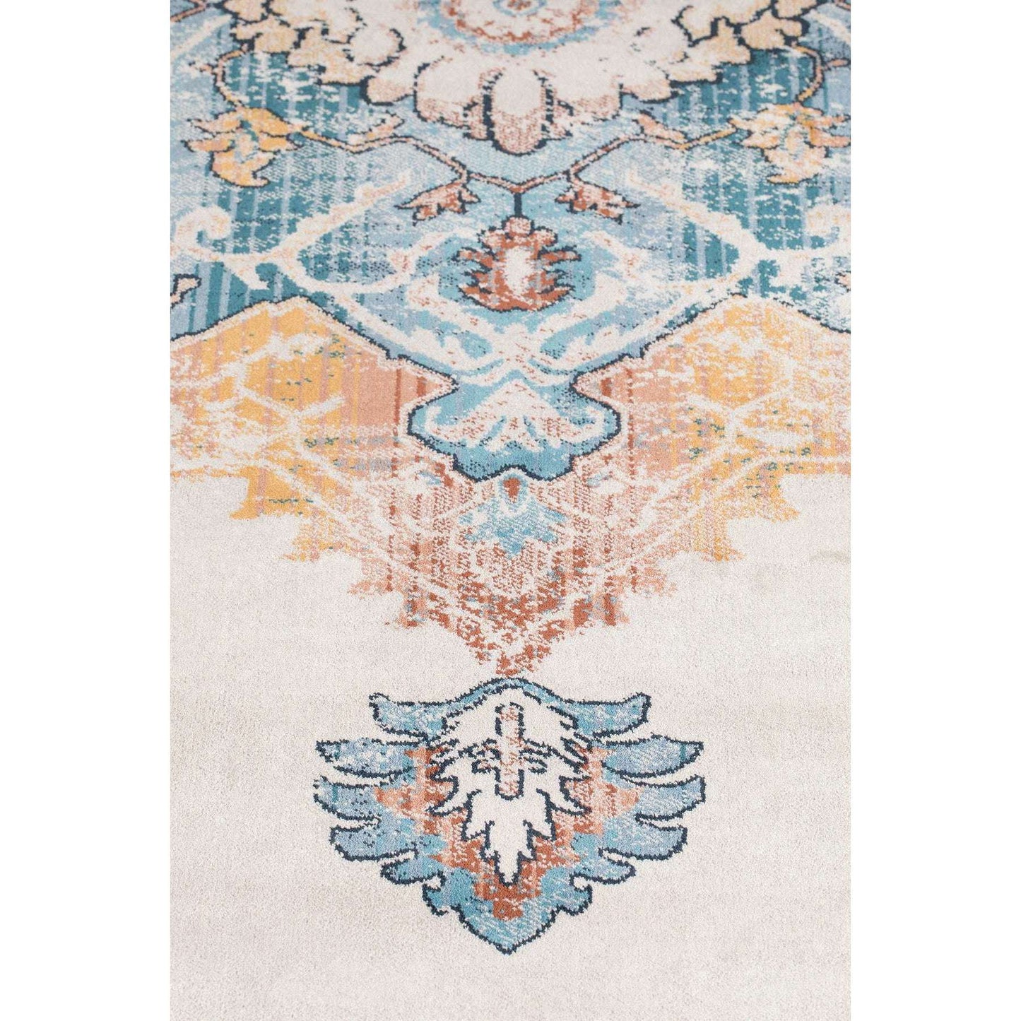 Dutchbone vloerkleed mahal blauw/brick 300 x 200 x 0,55 cm
