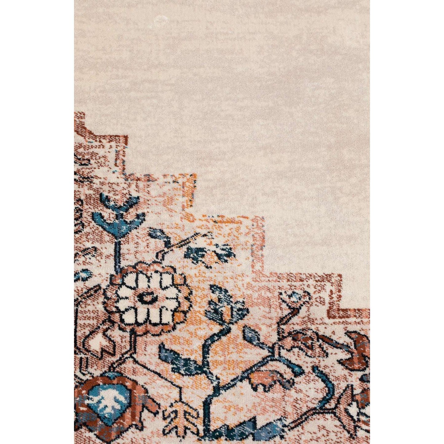 Dutchbone vloerkleed mahal blauw/brick 300 x 200 x 0,55 cm