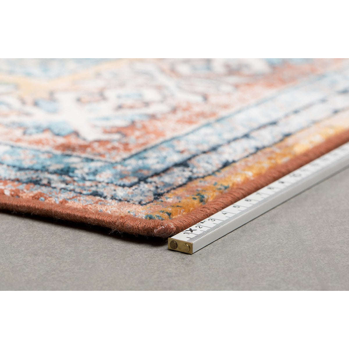 Dutchbone vloerkleed mahal blauw/brick 300 x 200 x 0,55 cm