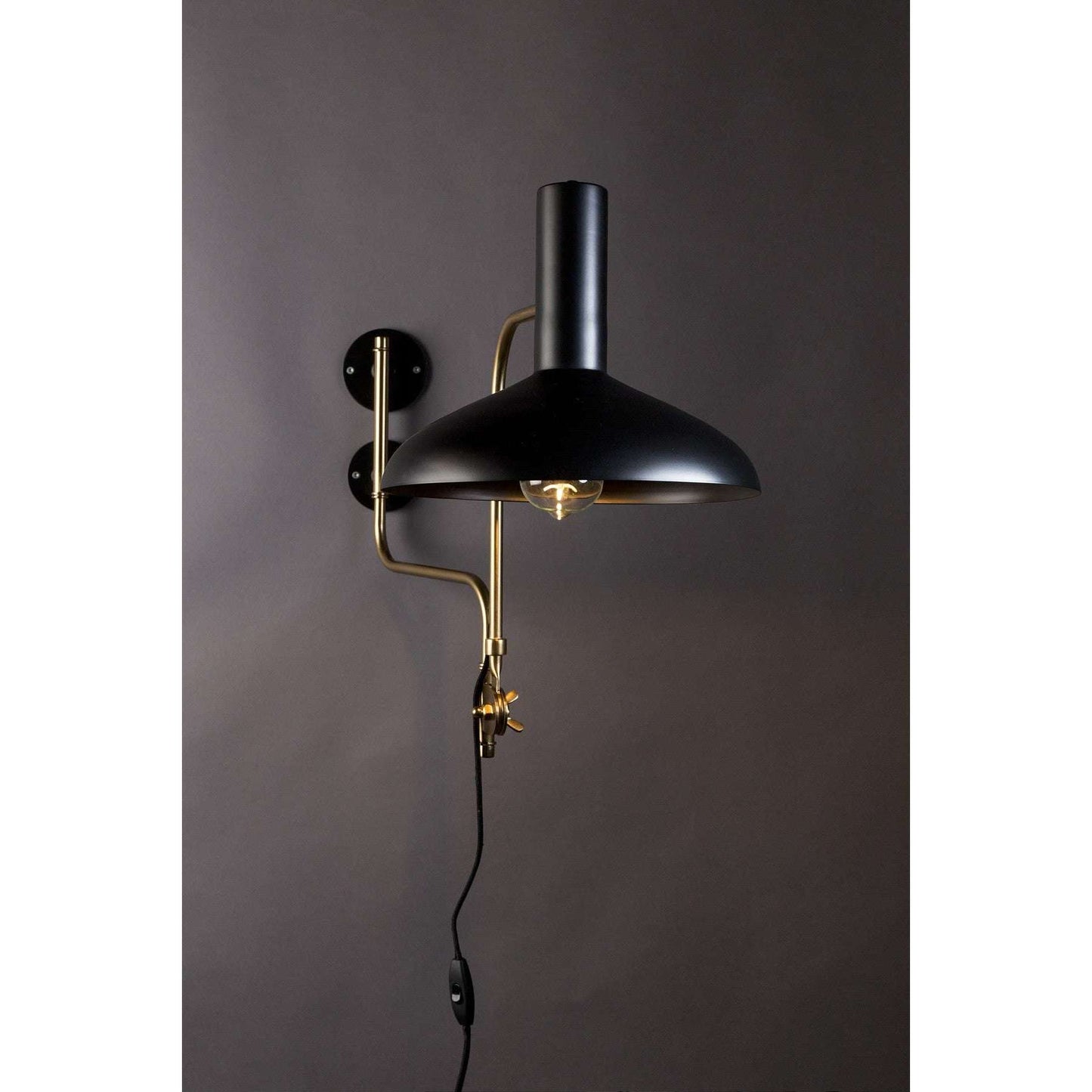 Dutchbone wandlamp devi zwart 70 x 29 x 49 cm