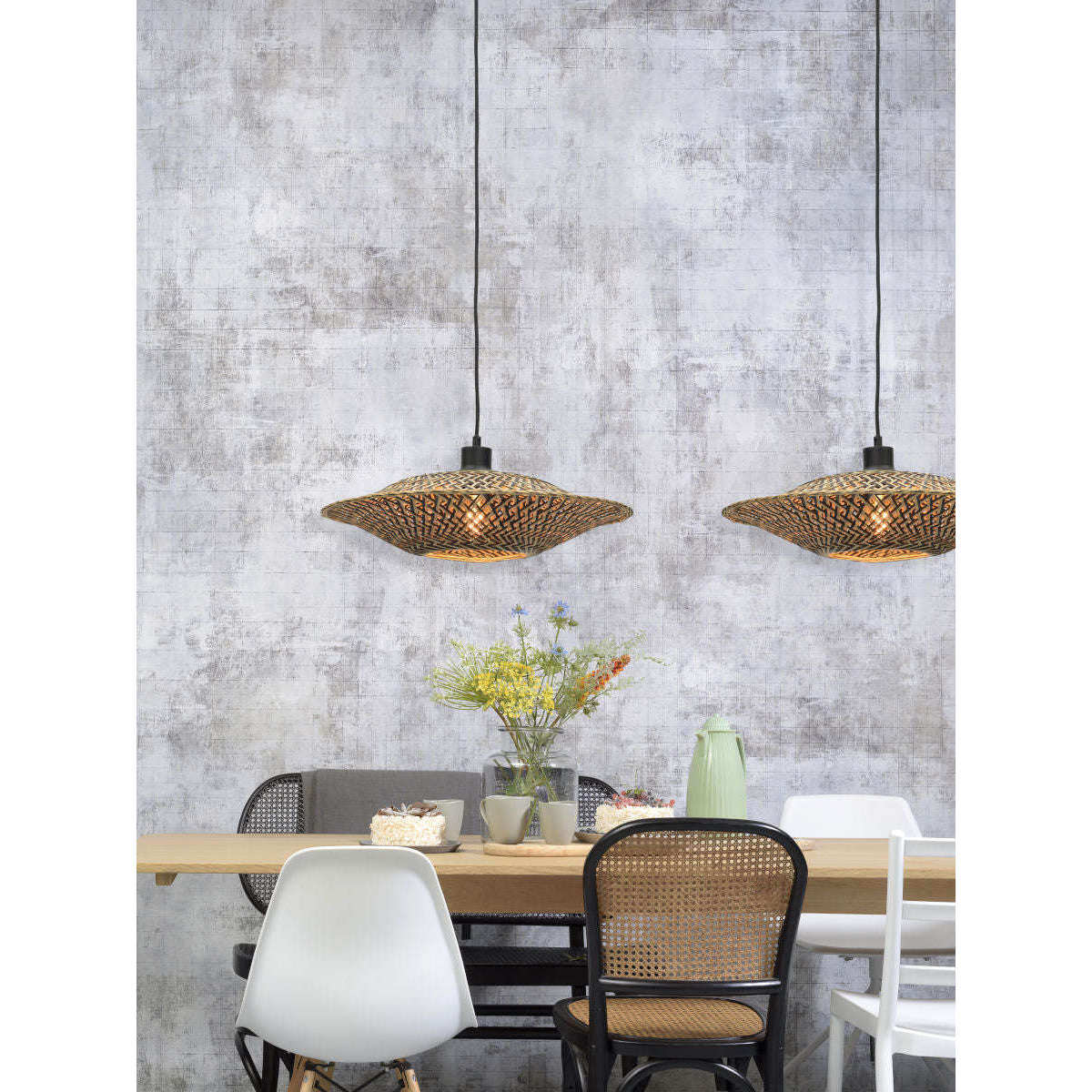 Good&Mojo Hanglamp Bali 44 cm zwart / naturel S