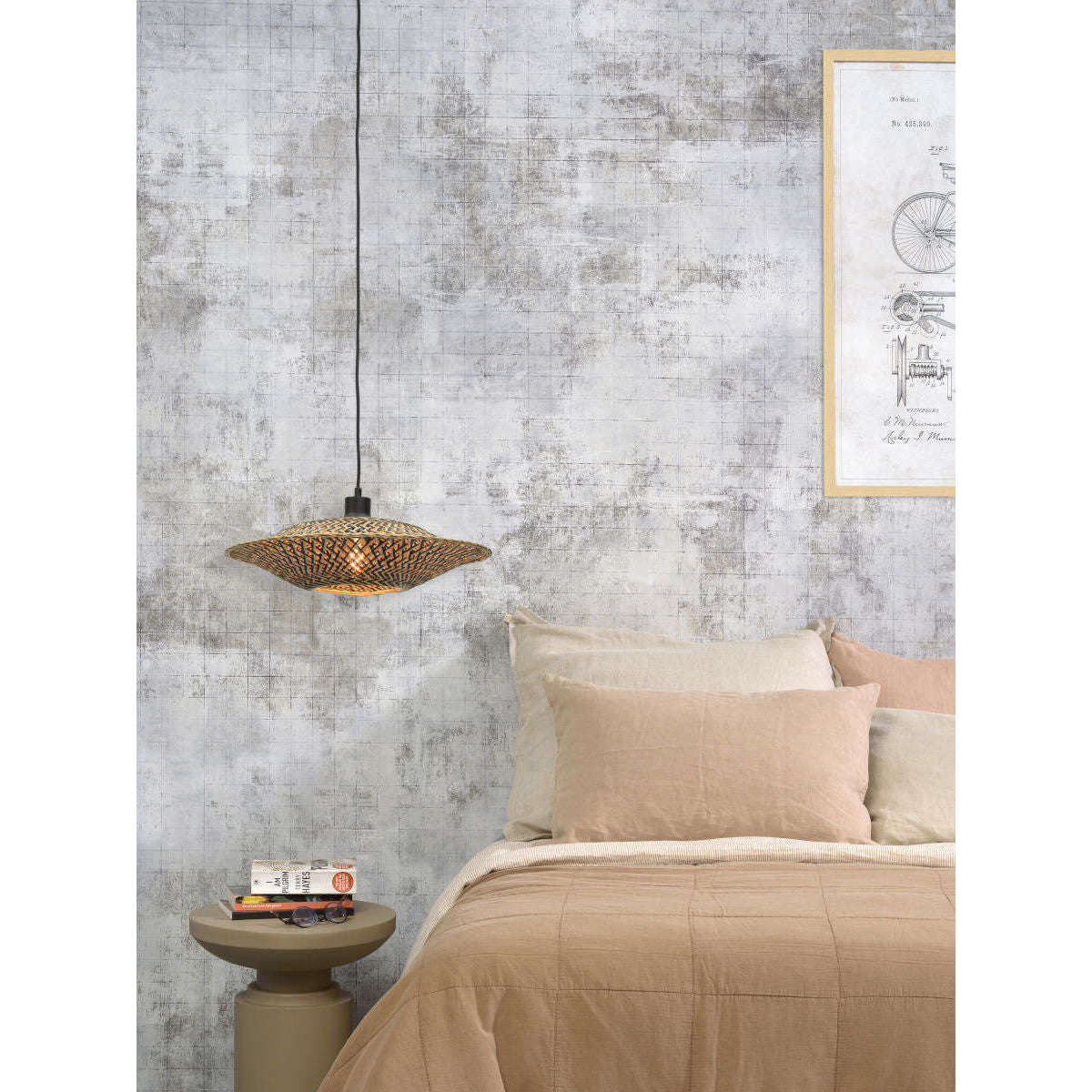 Good&Mojo Hanglamp Bali 44 cm zwart / naturel S