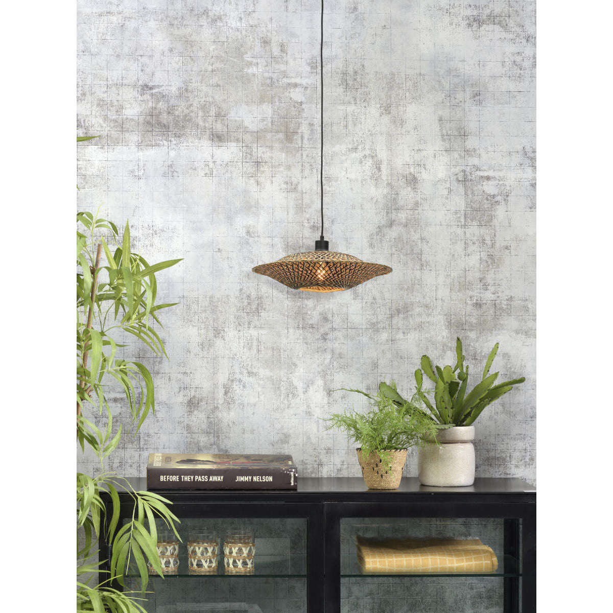 Good&Mojo Hanglamp Bali 44 cm zwart / naturel S
