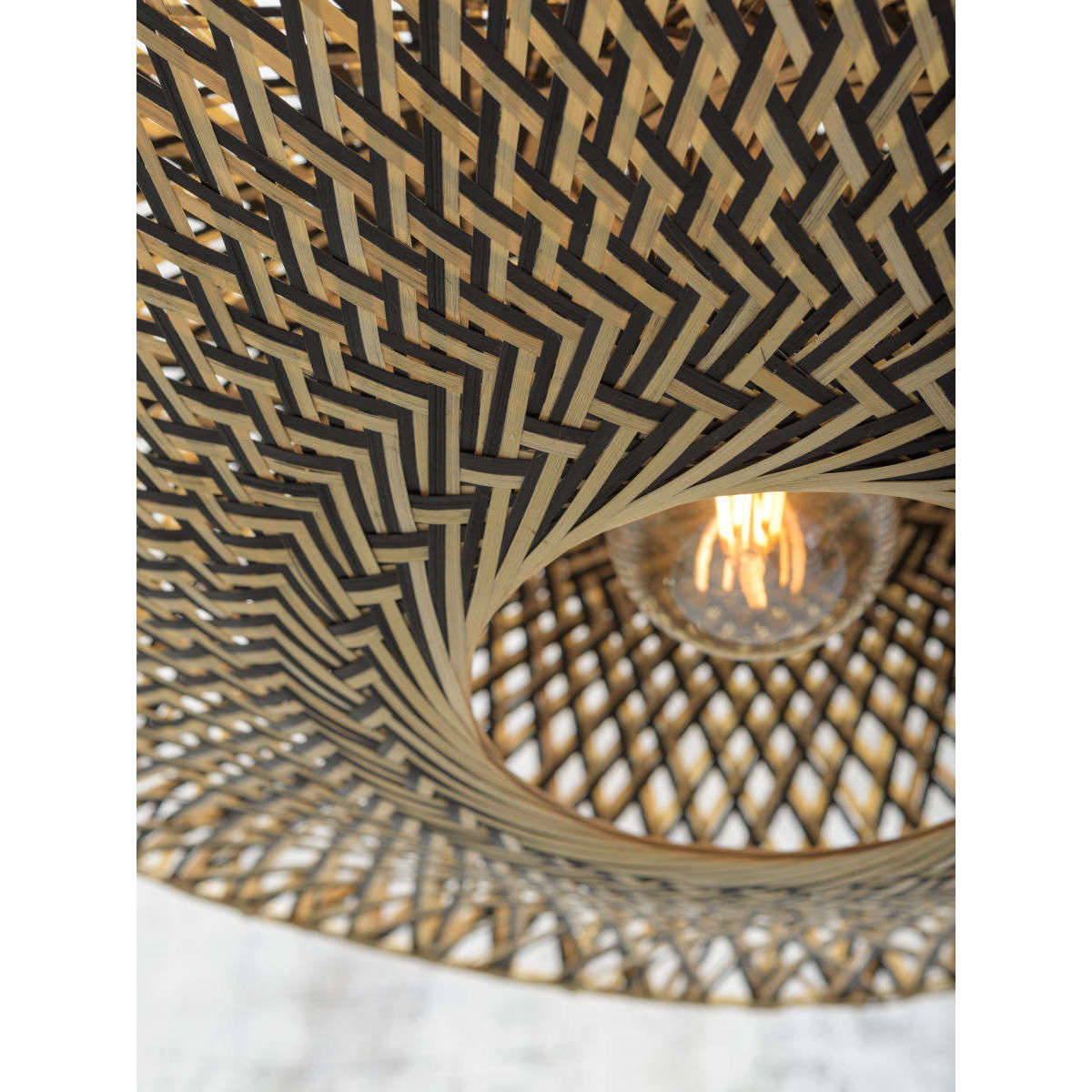Good&Mojo Hanglamp Bali 44 cm zwart / naturel S