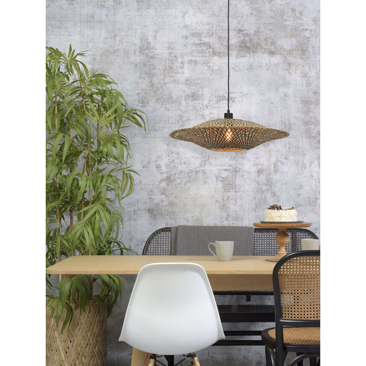 Good&Mojo Hanglamp Bali 60 cm zwart / naturel M