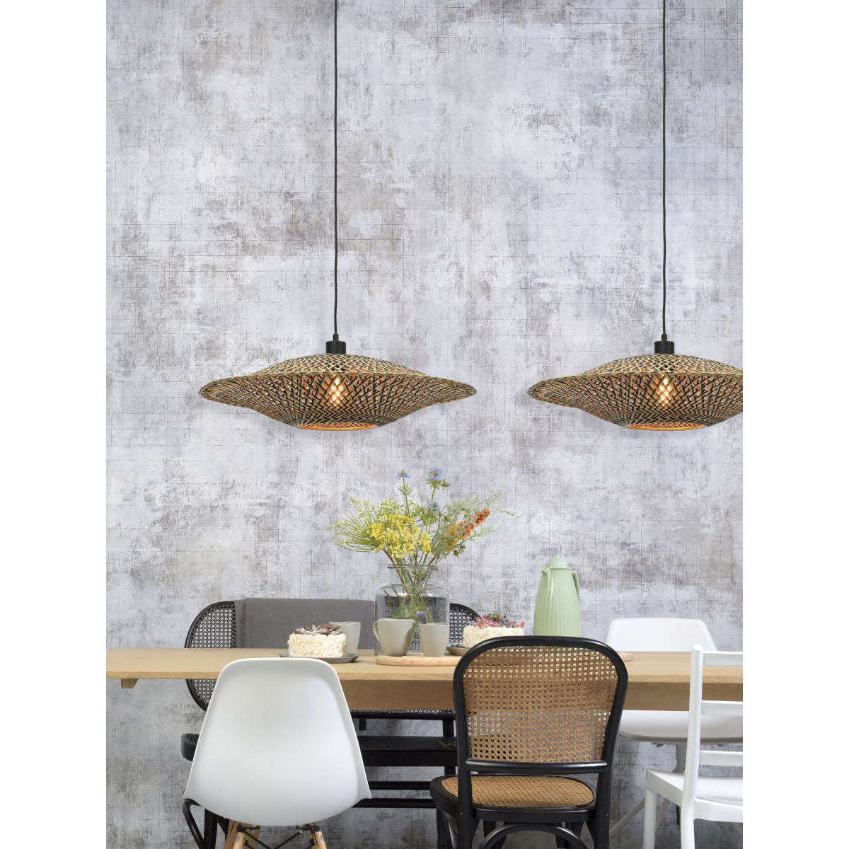 Good&Mojo Hanglamp Bali 60 cm zwart / naturel M