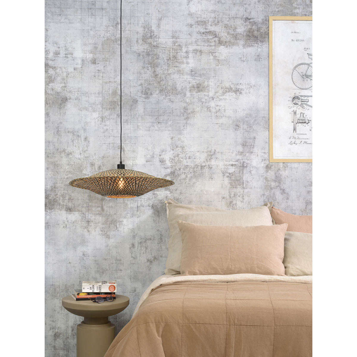 Good&Mojo Hanglamp Bali 60 cm zwart / naturel M