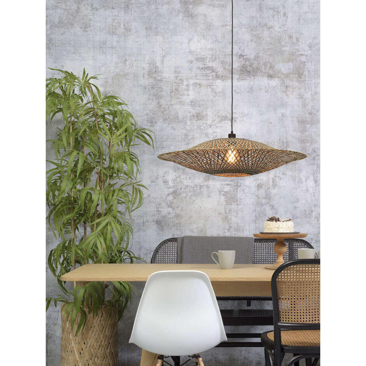 Good&Mojo Hanglamp Bali 87 cm zwart / naturel L