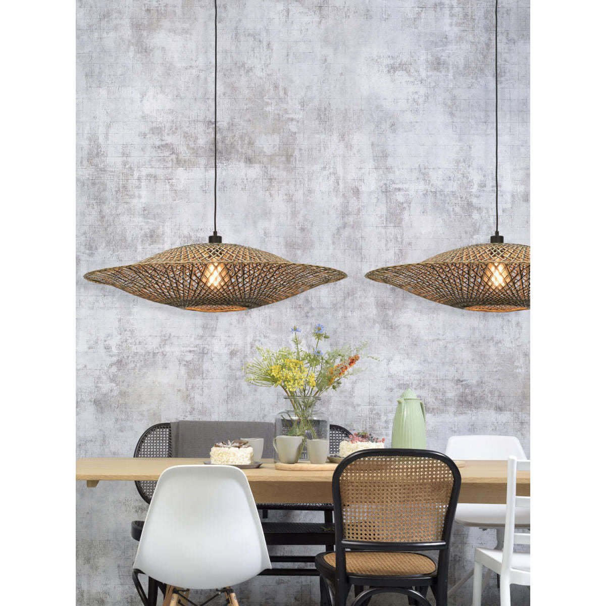 Good&Mojo Hanglamp Bali 87 cm zwart / naturel L