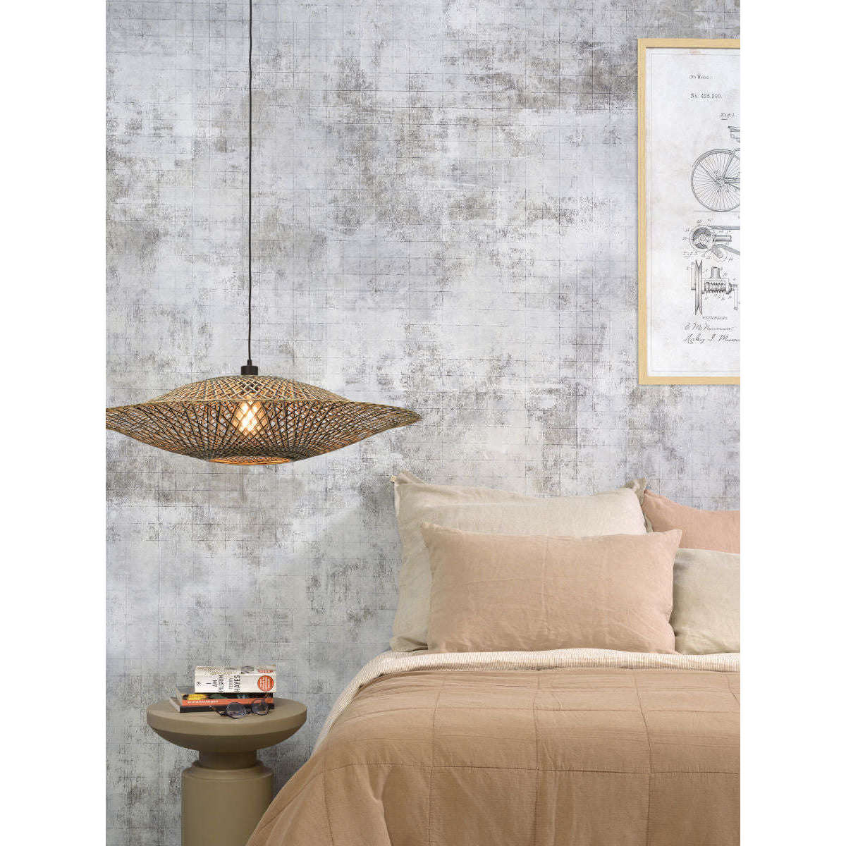 Good&Mojo Hanglamp Bali 87 cm zwart / naturel L