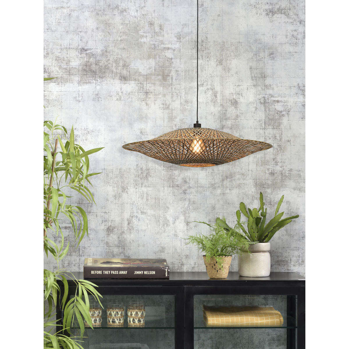 Good&Mojo Hanglamp Bali 87 cm zwart / naturel L