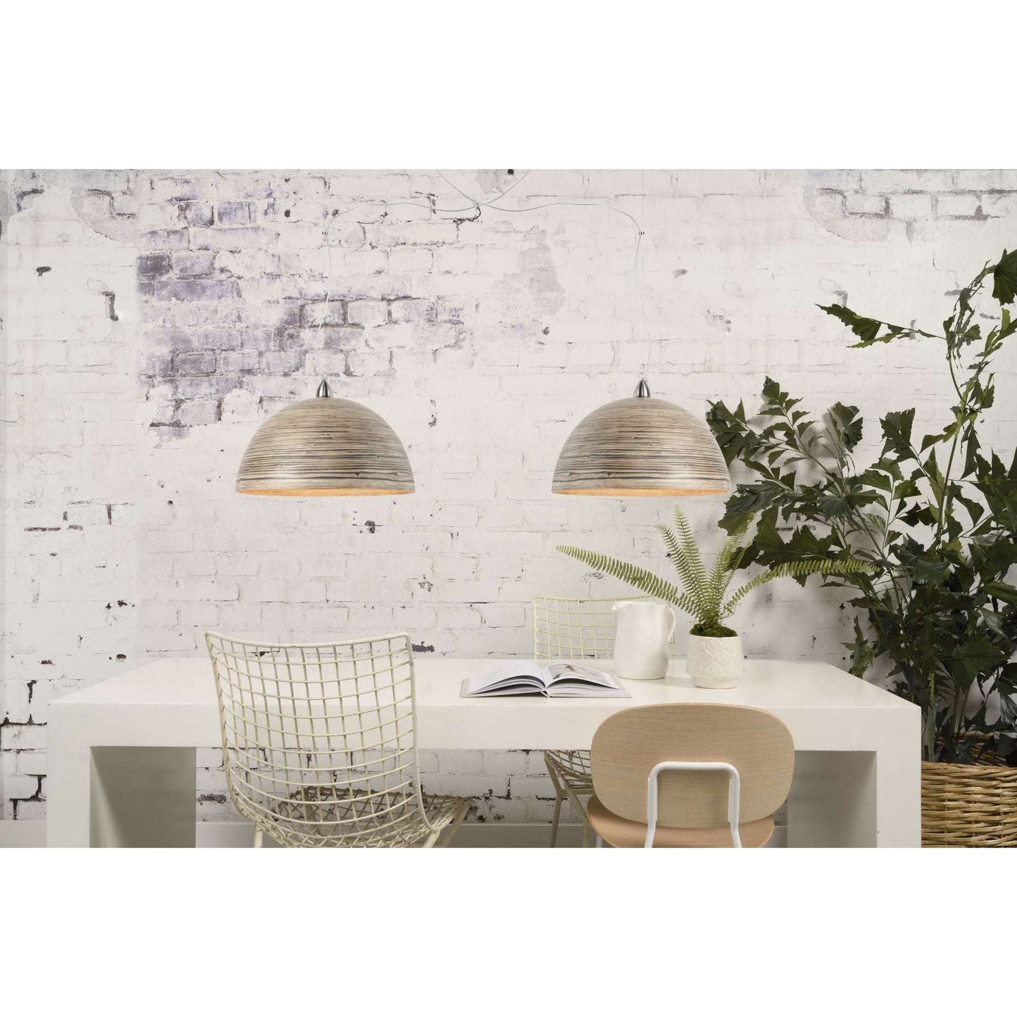 Good&Mojo Hanglamp bamboe Halong dubbel donker naturel