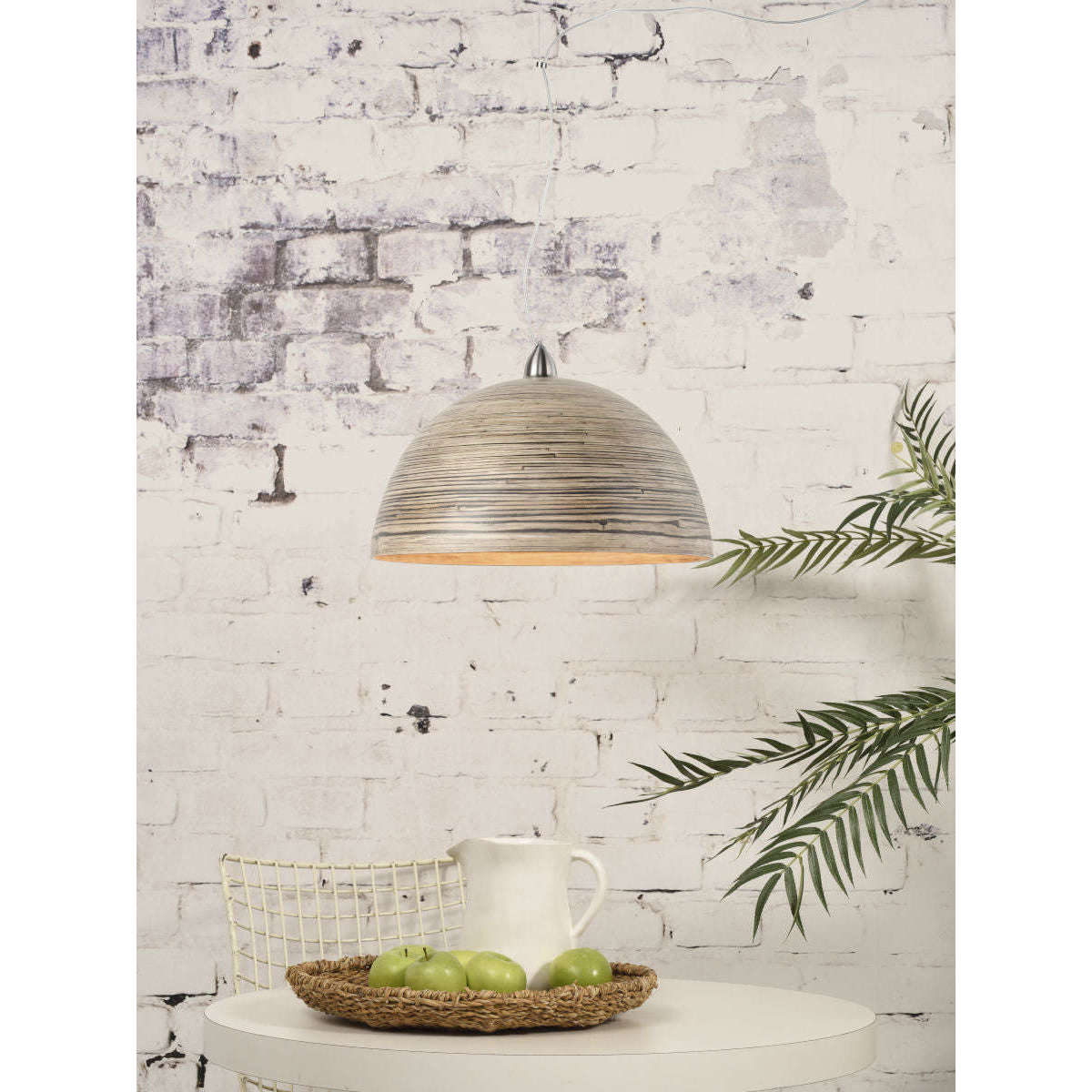 Good&Mojo Hanglamp bamboe Halong enkel donker naturel