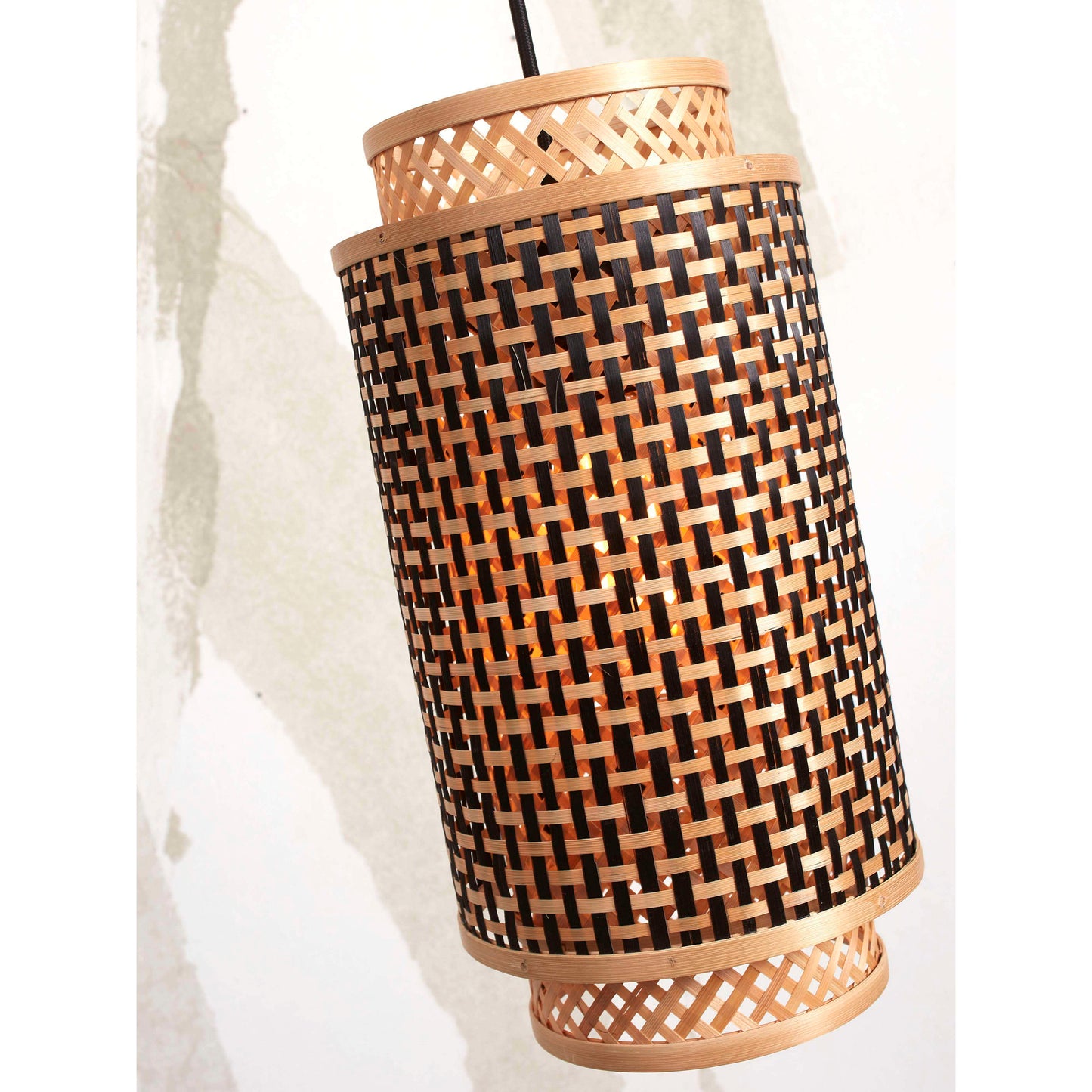 GOOD&MOJO hanglamp bhutan 18 cm L zwart/naturel