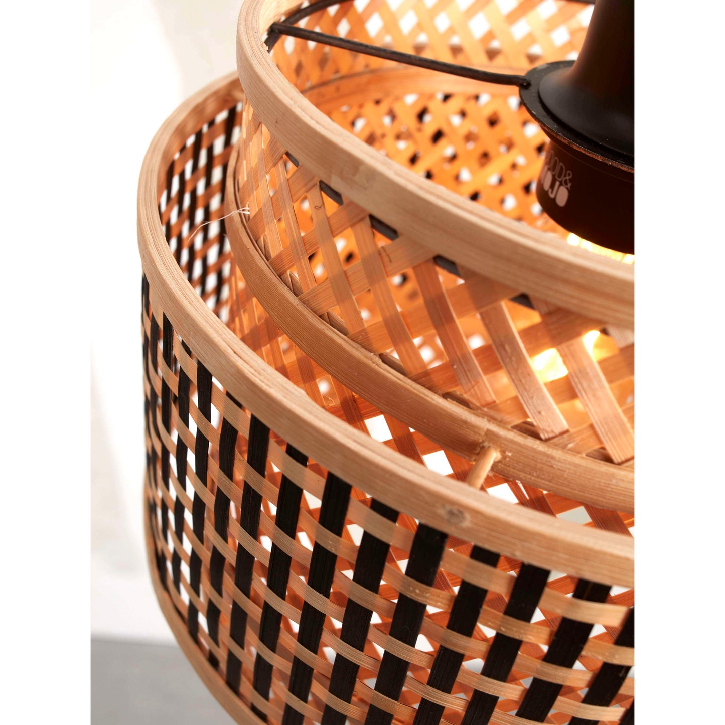 GOOD&MOJO hanglamp bhutan 25 cm S zwart/naturel