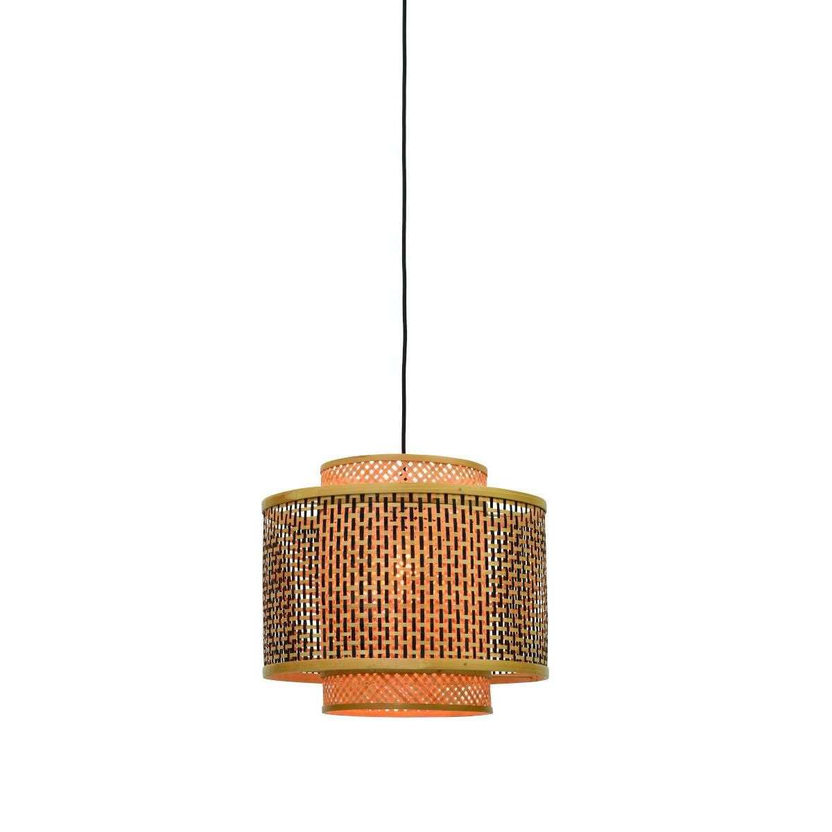 Good&Mojo Hanglamp Bhutan 40 cm zwart / naturel S
